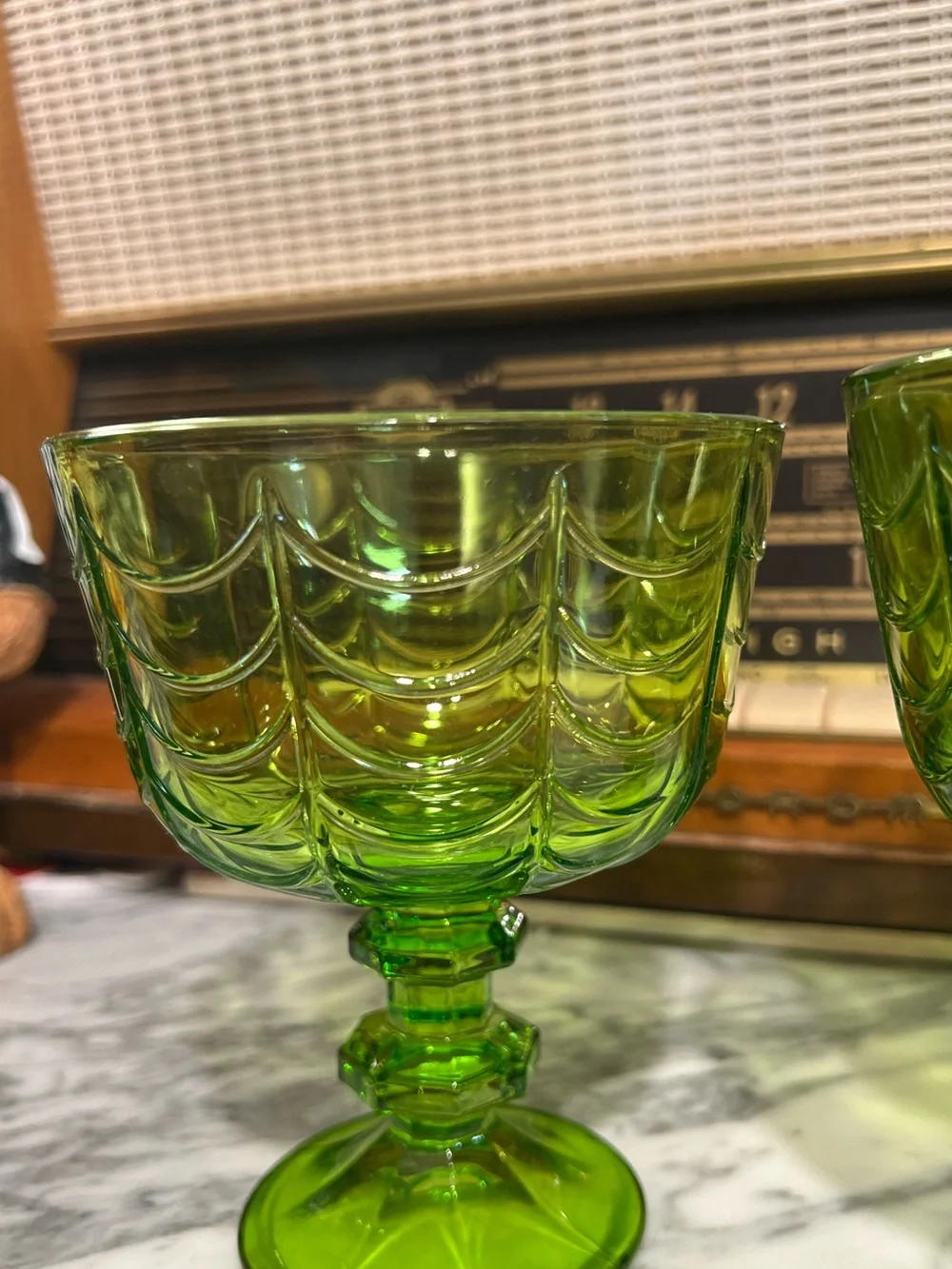 ✨NEW💚Target Bullseye Playground 2026 Halloween Green Glass Goblet Stemware Set🥂